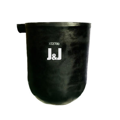 Isostatic Pressing Process Metal Saving Metal Melting Silicon Carbide Graphite Crucible With Pouring Nozzle