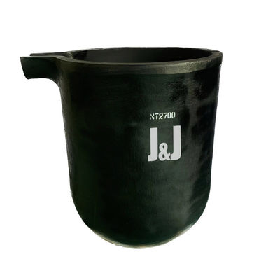 Isostatic Pressing Process Metal Saving Metal Melting Silicon Carbide Graphite Crucible With Pouring Nozzle