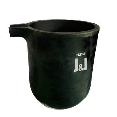 Isostatic Pressing Process Metal Saving Metal Melting Silicon Carbide Graphite Crucible With Pouring Nozzle