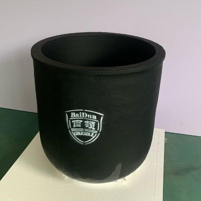 Anti Erosion Carborundum Crucible Straight Graphite Barrel Vessel For Metal Melting