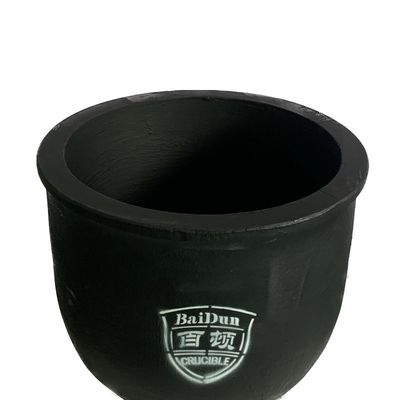 Anti Erosion Carborundum Crucible Straight Graphite Barrel Vessel For Metal Melting