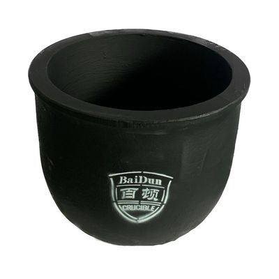 Anti Erosion Carborundum Crucible Straight Graphite Barrel Vessel For Metal Melting