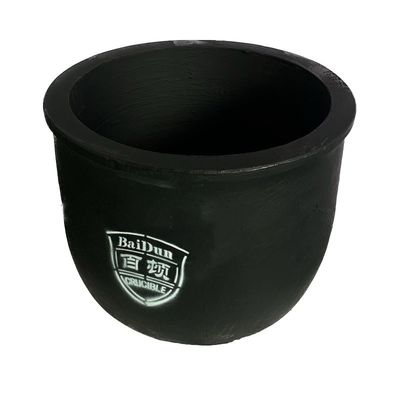 Anti Erosion Carborundum Crucible Straight Graphite Barrel Vessel For Metal Melting