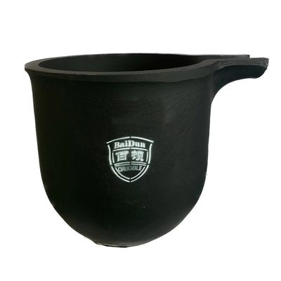 Cylindrical Graphite Gold Smelting Crucible Temperature Resistant 150kg Capacity