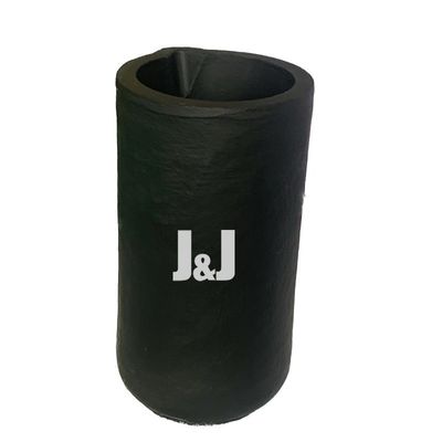 Black Cylindrical Melting Gold Crucible Chemical / Heat Resistance 150kg Capacity
