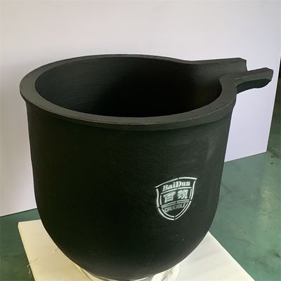 Cylindrical Graphite Gold Smelting Crucible Temperature Resistant 150kg Capacity