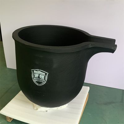Cylindrical Graphite Gold Smelting Crucible Temperature Resistant 150kg Capacity