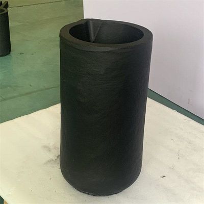 Black Cylindrical Melting Gold Crucible Chemical / Heat Resistance 150kg Capacity