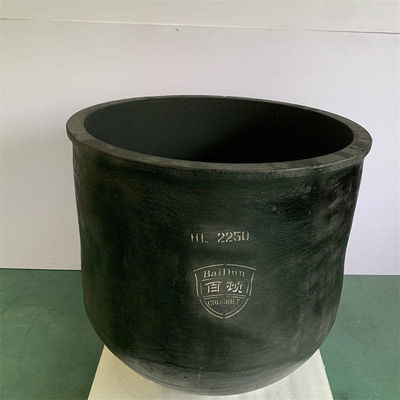 Metal Melting Silicon Carbide Graphite Crucible Round Low Slag Adherence
