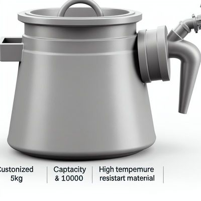 High Temperature Resistance Silicon Carbide Graphite Crucible with Pouring Nozzle High Capacity for and Durable Performance 5kg-1000kg