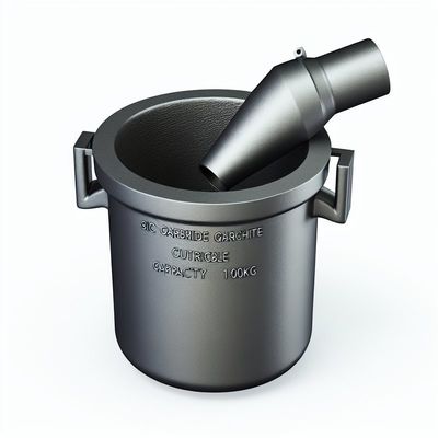 High Capacity SiC Carbide Graphite Crucible With Pouring Nozzle for High Temperature Resistance and Non-Ferrous Metal Melting