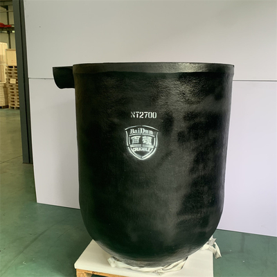 Superior Thermal Shock Resistance Silicon Carbide Graphite  Crucible With Pouring Nozzle 