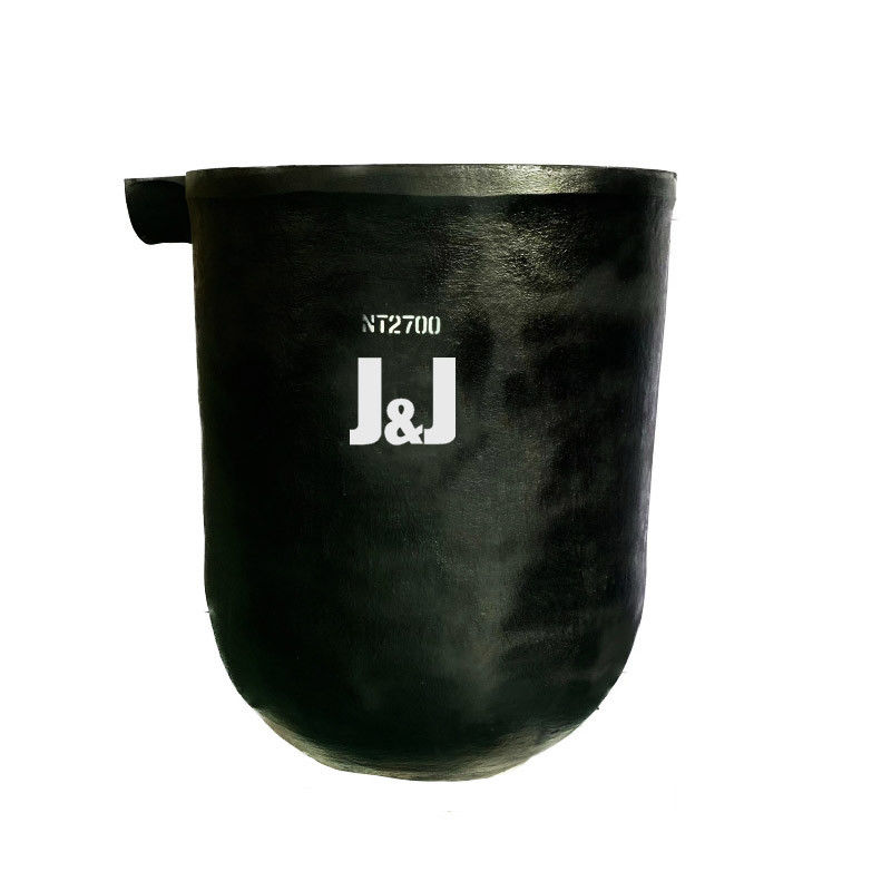 Isostatic Pressing Process Metal Saving Metal Melting Silicon Carbide Graphite Crucible With Pouring Nozzle